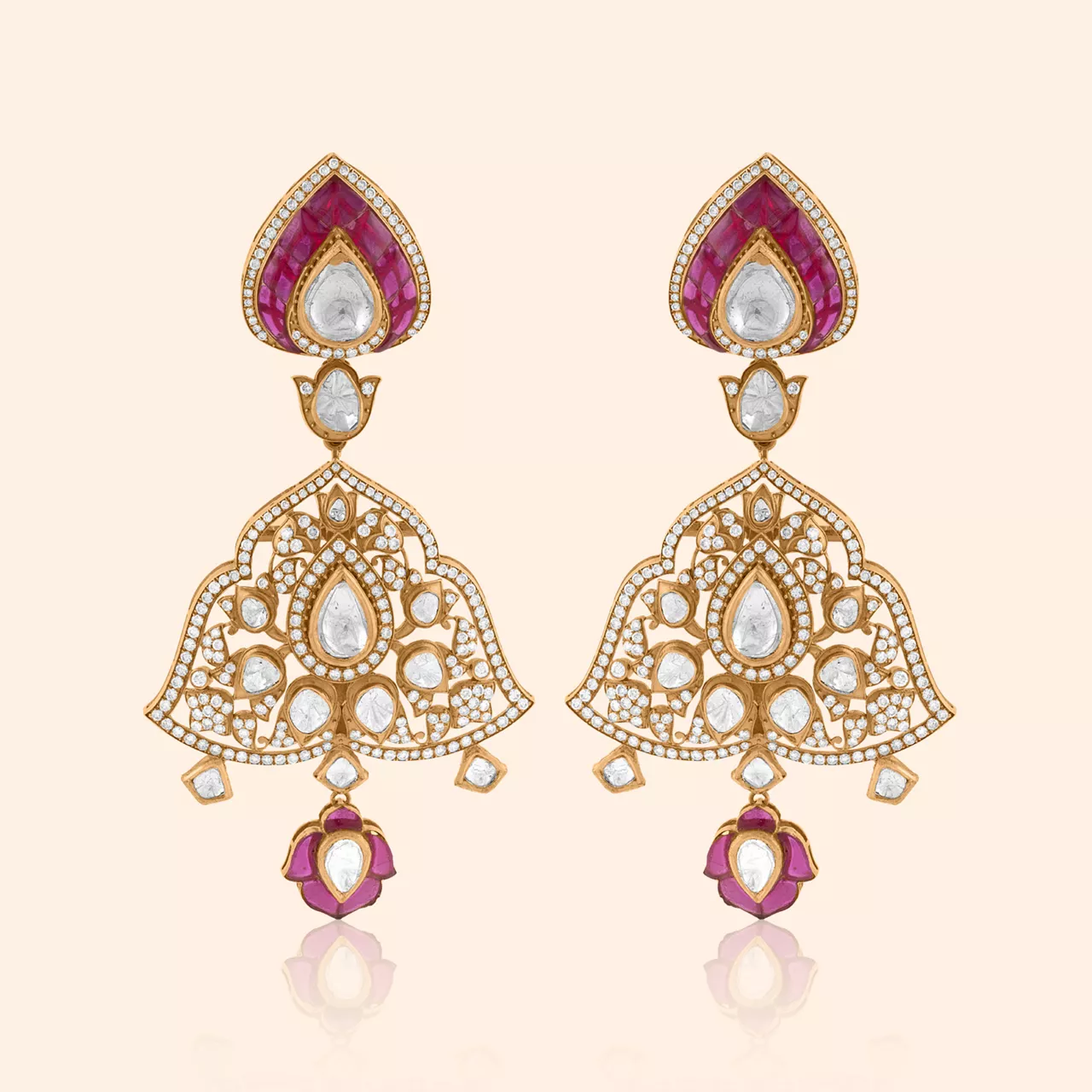 Imperial Polki Bridal Drop Earrings