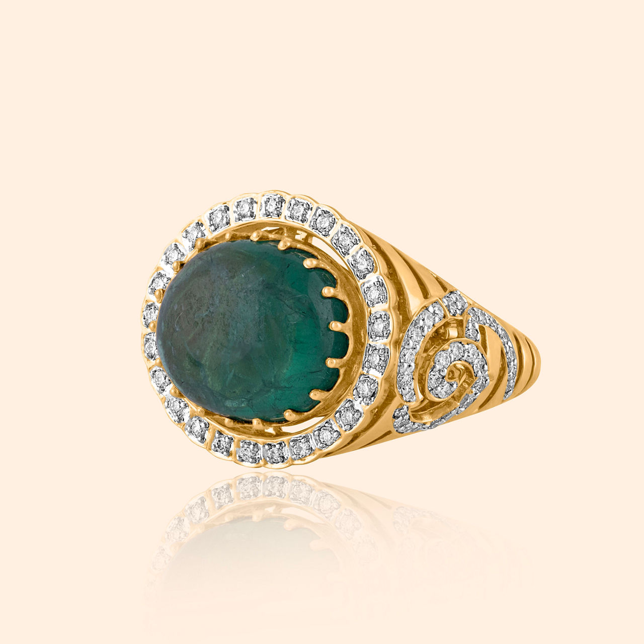 Divyanjali Studded Gold Ring