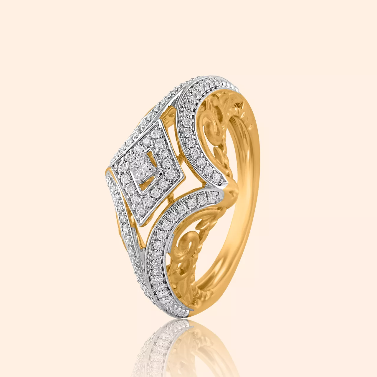 Vatika Diamond Gold Ring