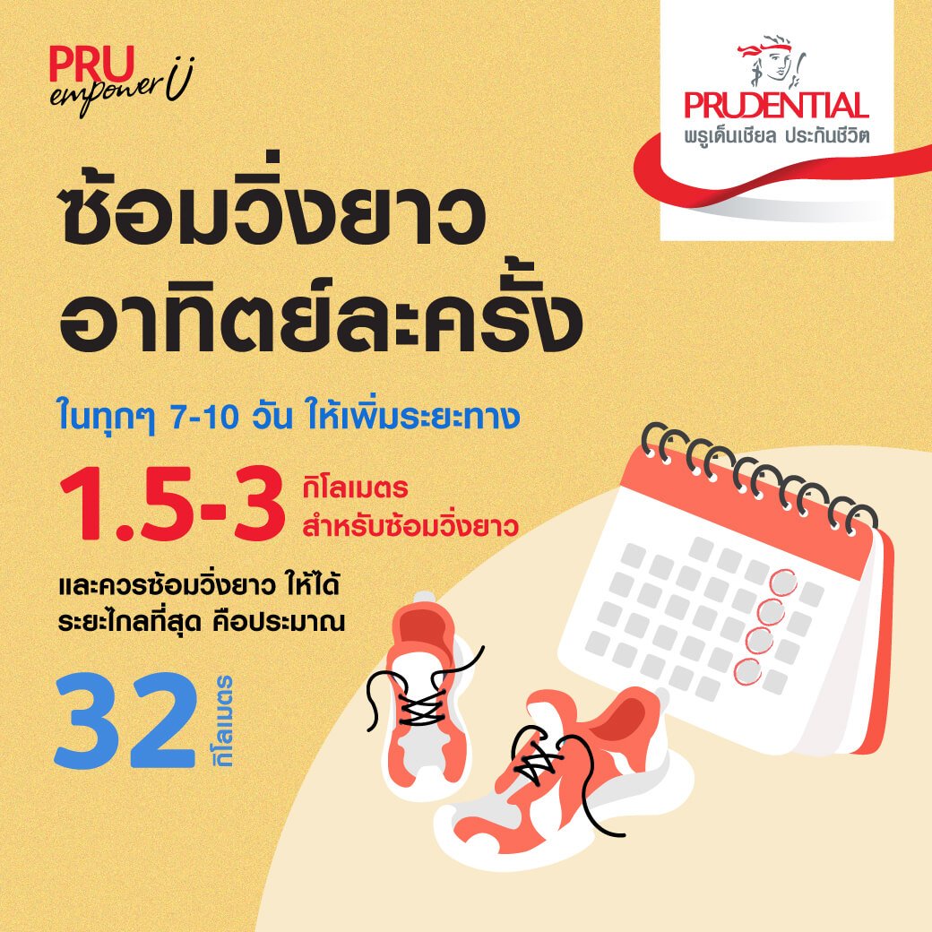 ซ้อมวิ่งยาว (Long Run) อย่างน้อยสัปดาห์ละ 1 ครั้ง