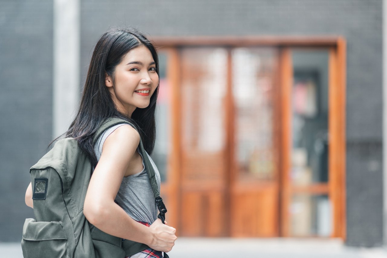 Female student smiling