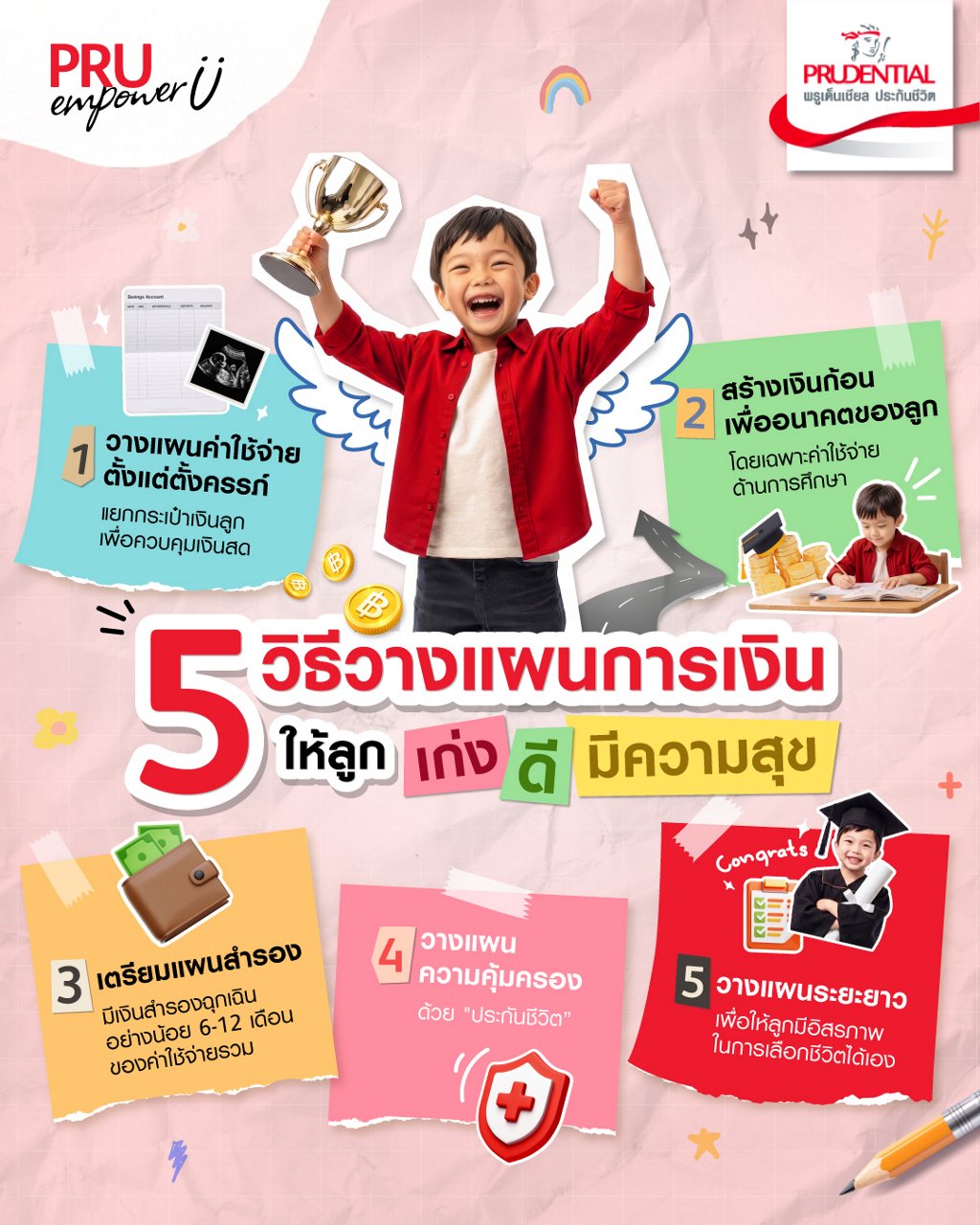 5 วิธีวางแผนการเงินให้ลูก เก่ง ดี มีความสุข