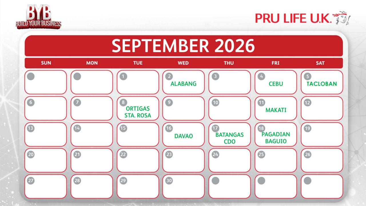 Schedule for BYB sessions