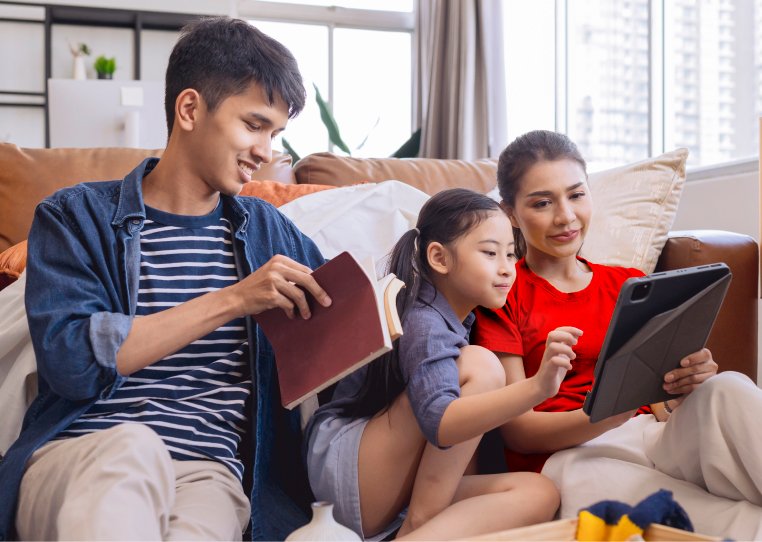 A family spending time together