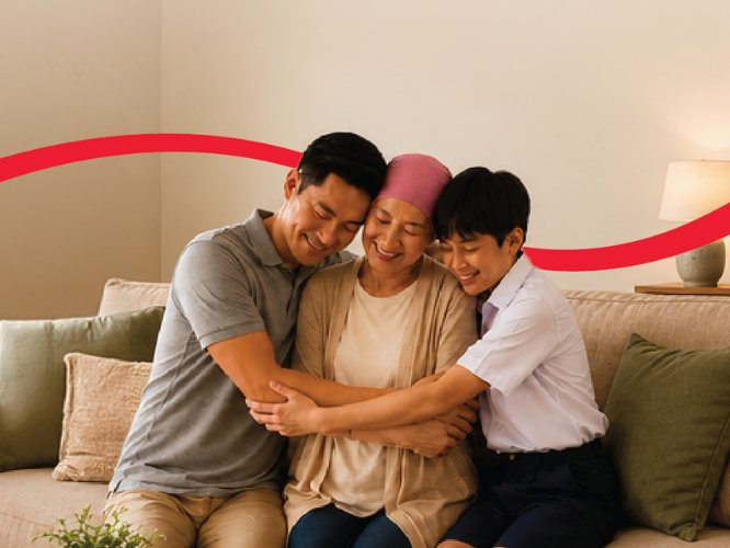 A family hugging each other