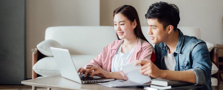 young couple planning for their retirement