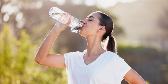 girl drinking water