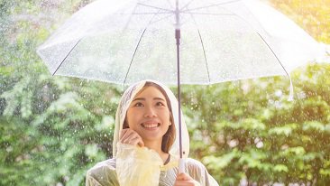 lady in raincot 