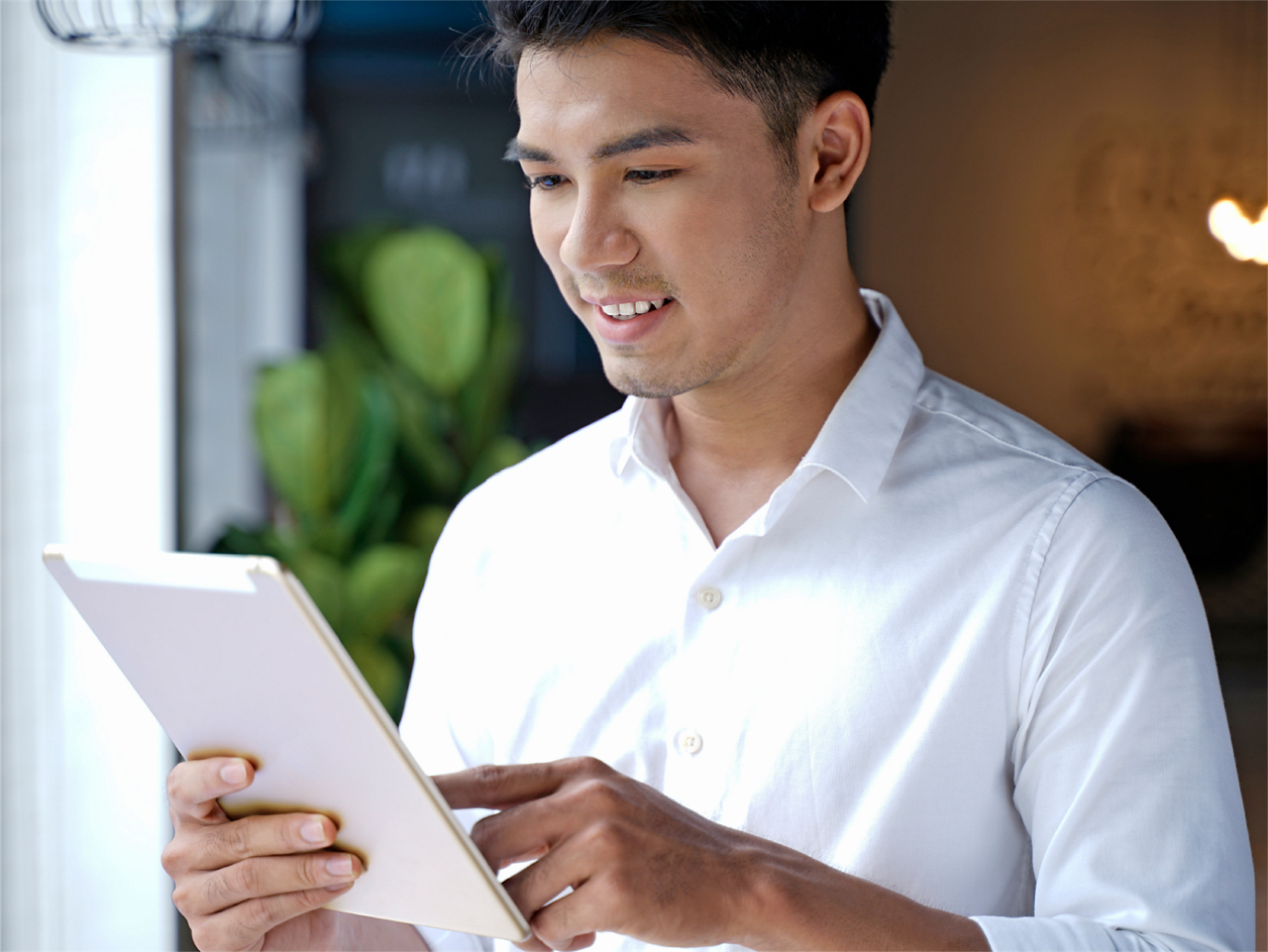 A man reviewing the documents