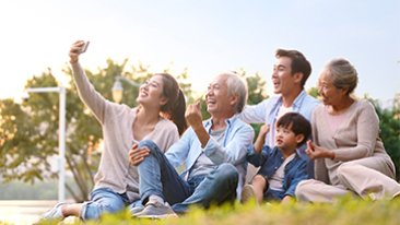 family-young-old-park