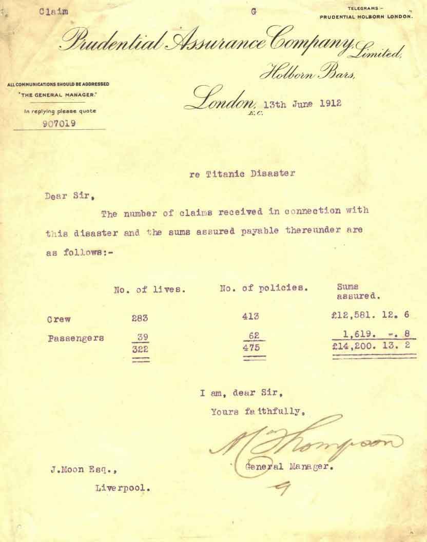  Letter from General Manager A.C. Thompson (1912)