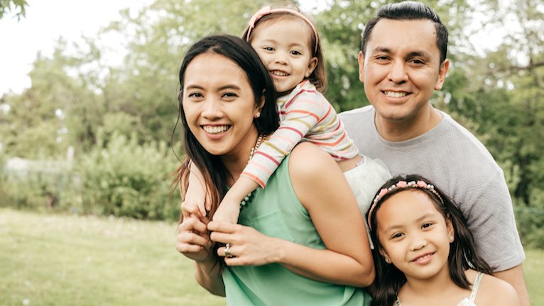 Happy family outdoor