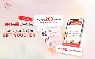 PRURewards ra mắt Dịch vụ Quà tặng Gift Voucher!