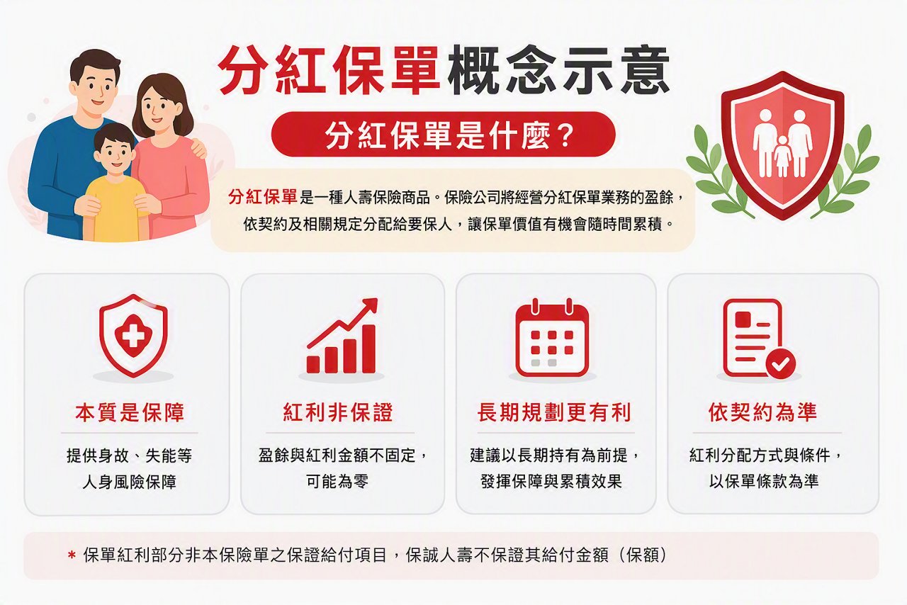 分紅保單概念示意圖