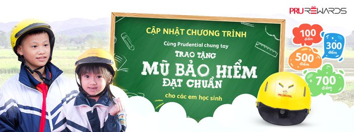 Cập nhật chương trình “Cùng Prudential chung tay – Trao tặng mũ bảo hiểm đạt chuẩn cho các em học sinh”