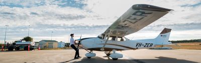 small planes on airport runway