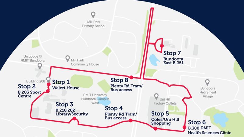 bundoora bus map