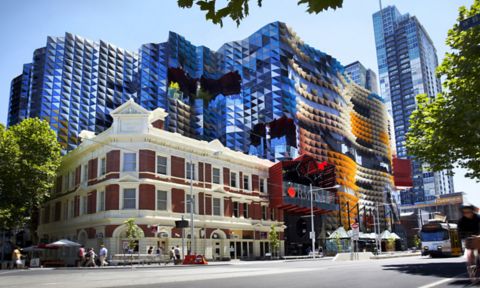 Outside RMIT Melbourne city campus building