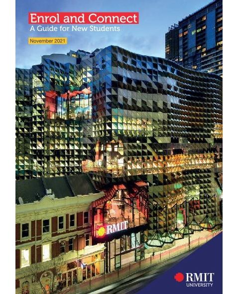 Cover of the Enrol and Connect guide for new students at partner institutes