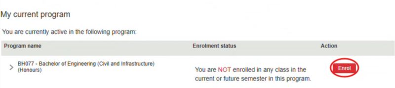 Screenshot of enrolling as a student at a partner institute - Step 2. Start your enrolment
