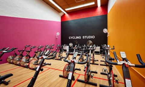RMIT Cycling Studio with rows of exercise bikes.