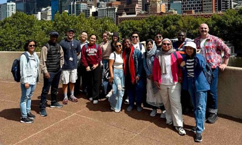 Australia Awards Scholarship recipients visiting the Melbourne Museum.