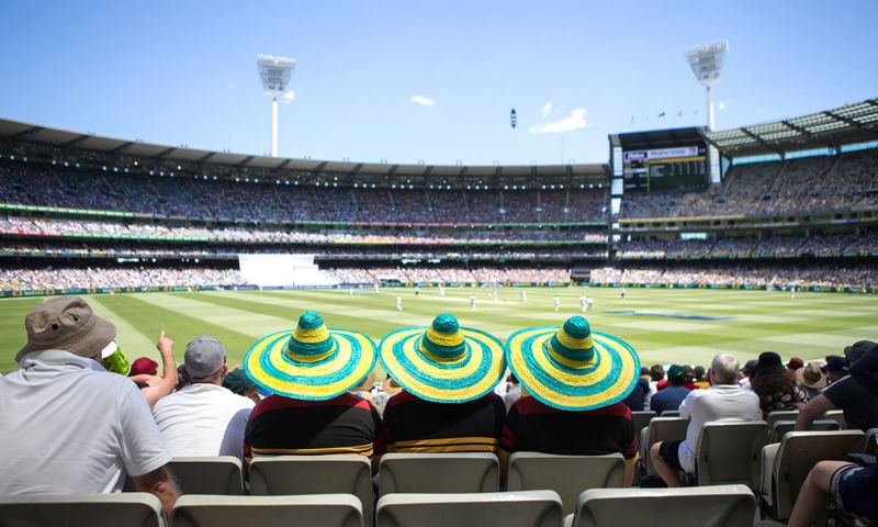 Crowd watching international cricket live at the MCG. 