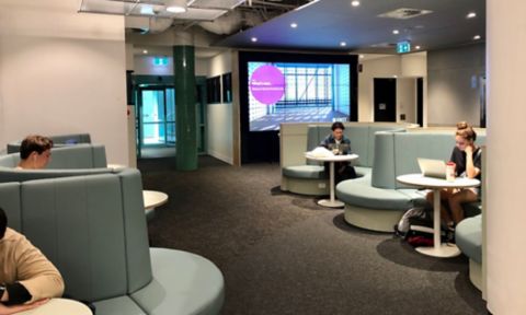 Couches in the RMIT City Campus library.