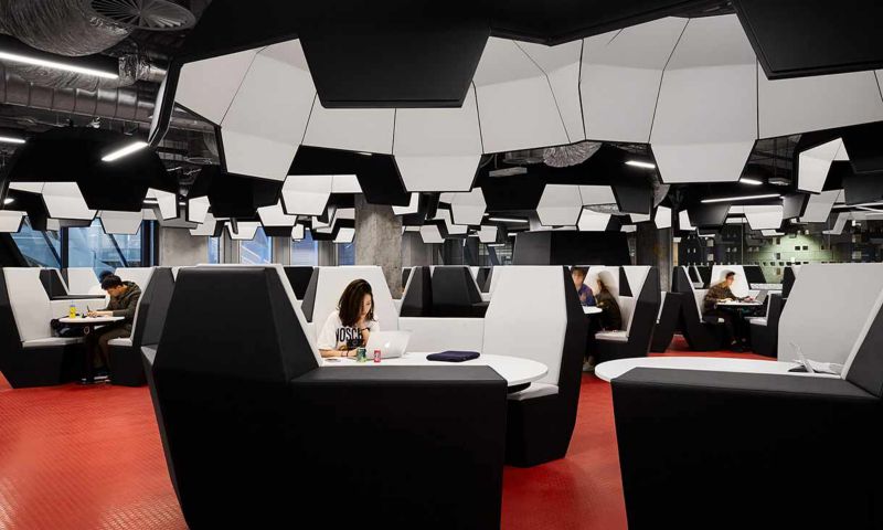Study pods in the RMIT City Campus library.