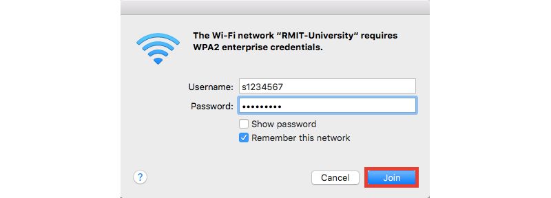 Click on the wireless icon and select RMIT-University. Enter your RMIT staff ID and password