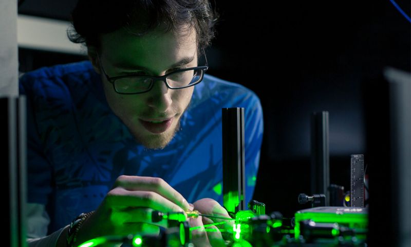 Dr Marco Capelli, one of the co-researchers, in the ARC Centre of Excellence for Nanoscale BioPhotonics laboratories at RMIT University. Photo: RMIT University