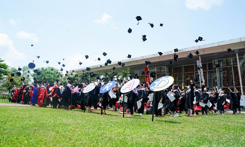 Graduates celebrating at RMIT Vietnam’s Saigon South campus this week.