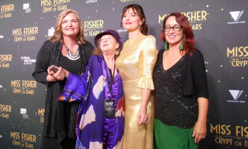 From left to right: Adjunct Professor Fiona Eagger, Kerrie Greenwood, Essie Davis and Deb Cox