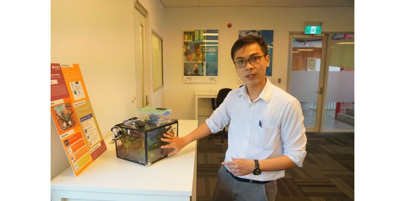 Tran Van Minh explains how the Smart Plant System can automatically water gardens when the soil moisture is low.