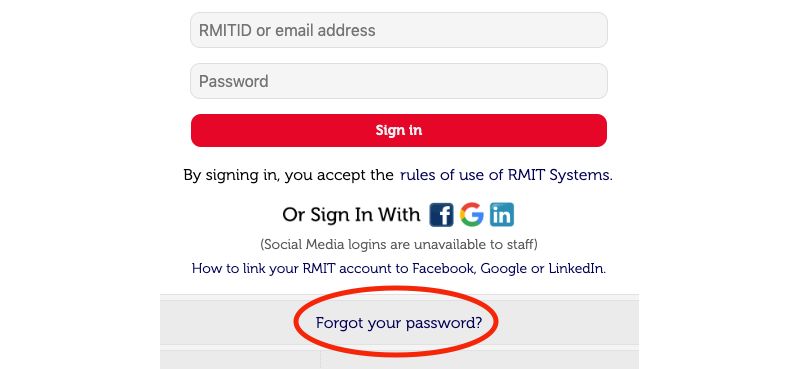 RMIT ID and password - RMIT University