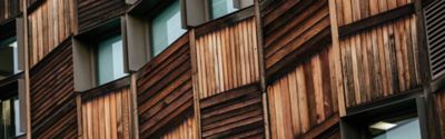 Wooden panels on building