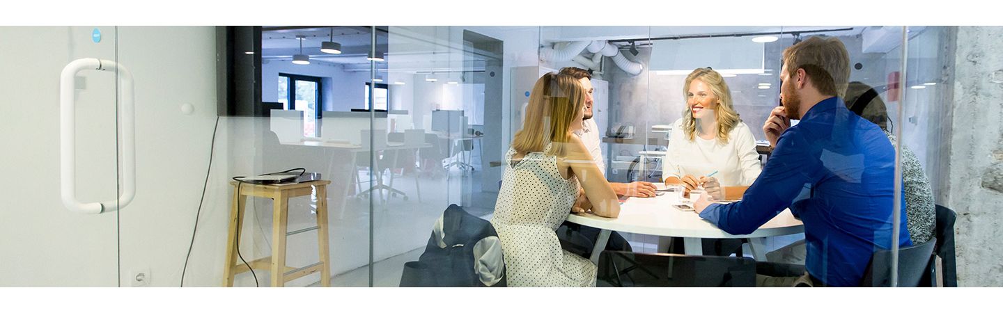 A group of people in a meeting.
