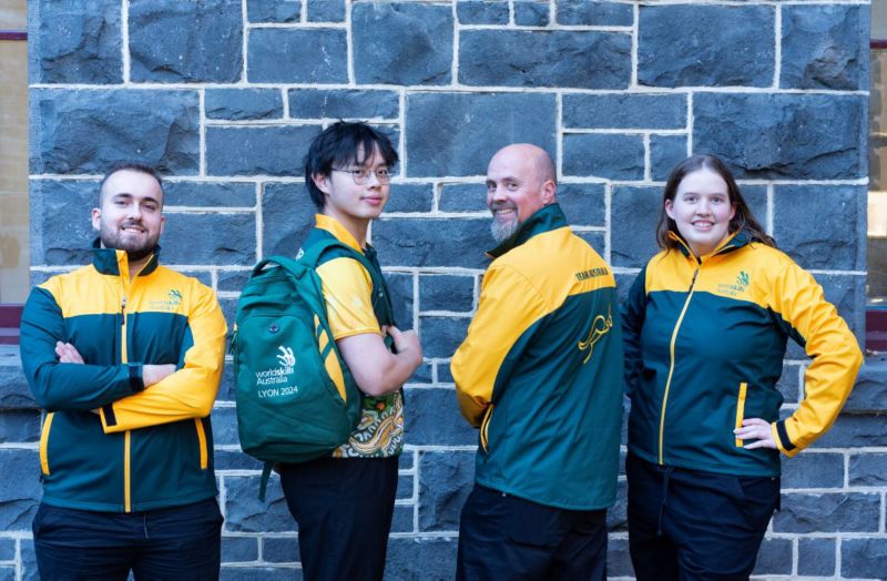 The competition uniform the RMIT students will wear as Skillaroos was unveiled at an event hosted by RMIT at its City Campus. 