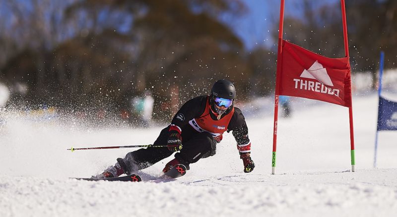 Skiing on snow