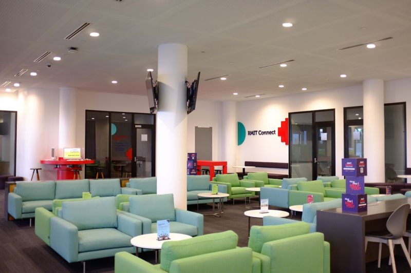 The Student Commons in the recently refurbished Beanland Building at RMIT Vietnam’s Saigon South campus.