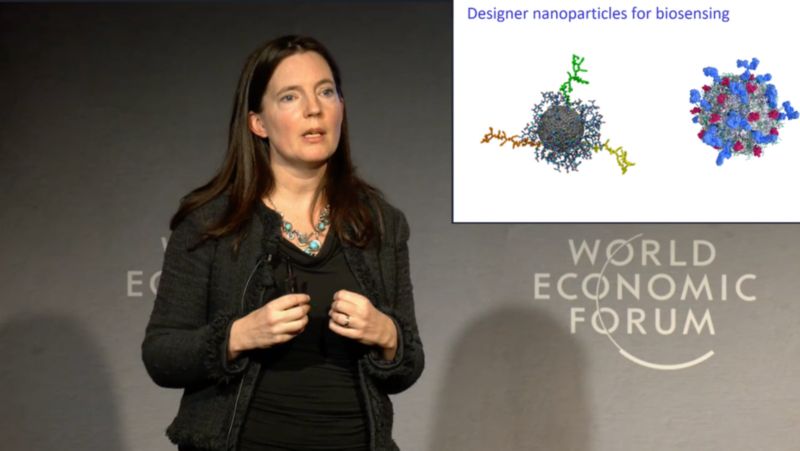 woman speaking at science conference