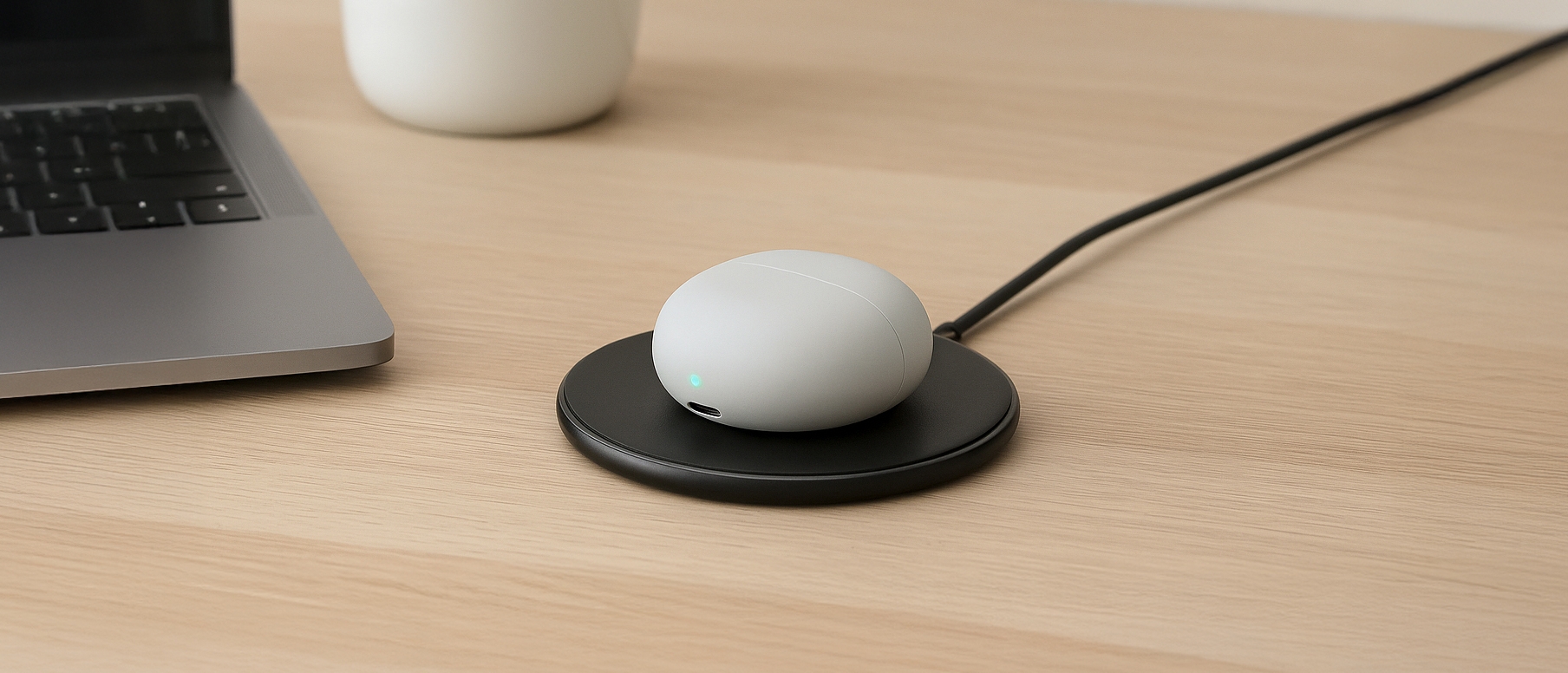 For me buds™ earbud charging in its case.