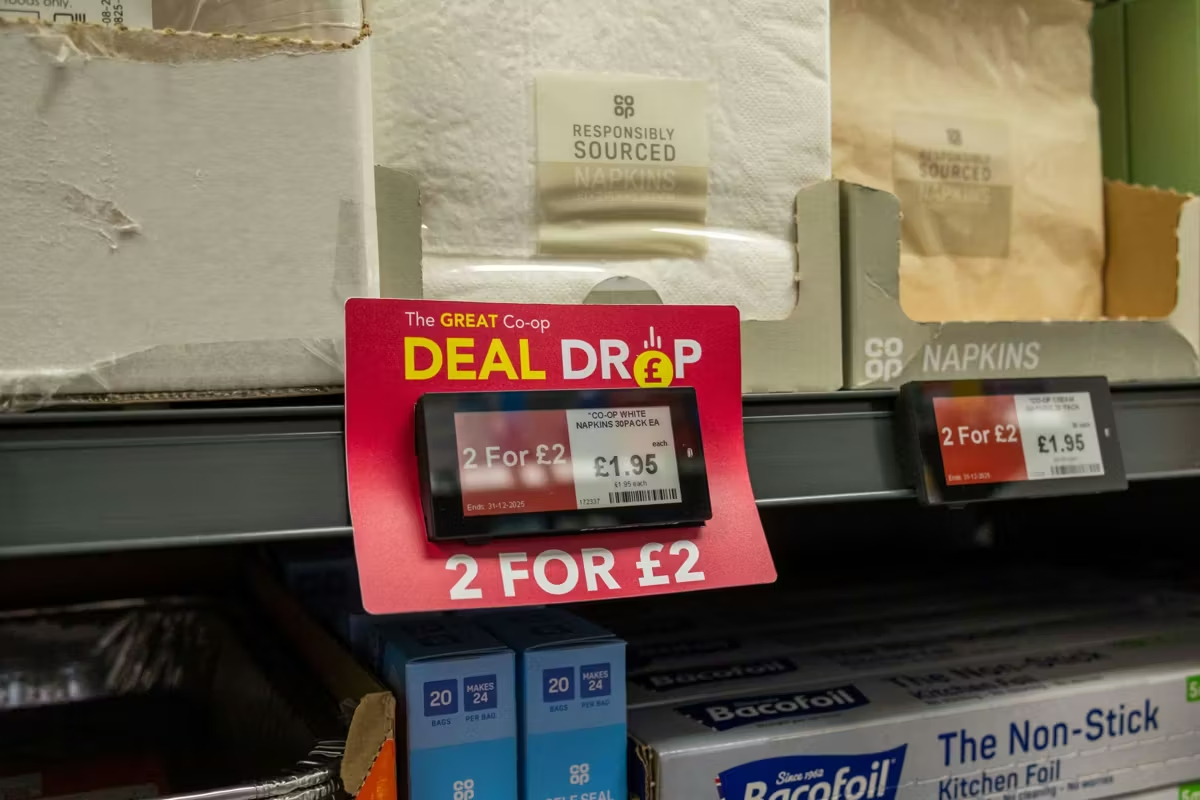 ESL is attached to the product shelf.