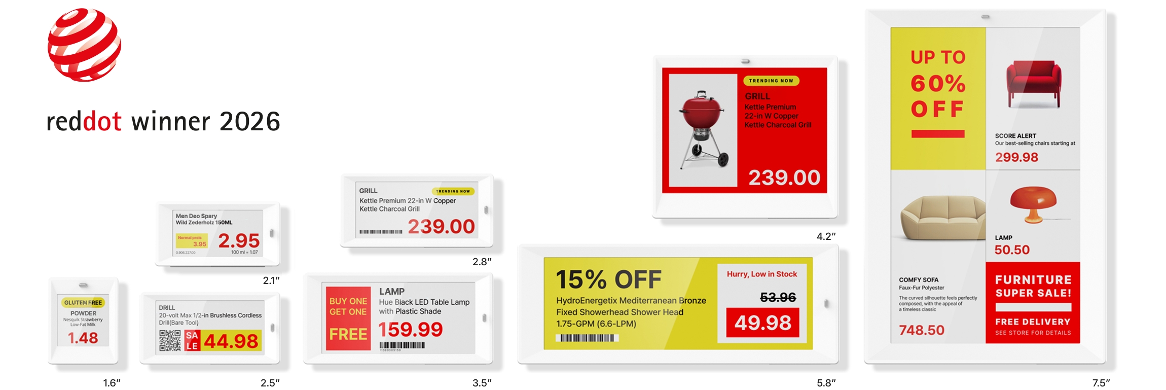 Red Dot Newton Core+ product lineup image.