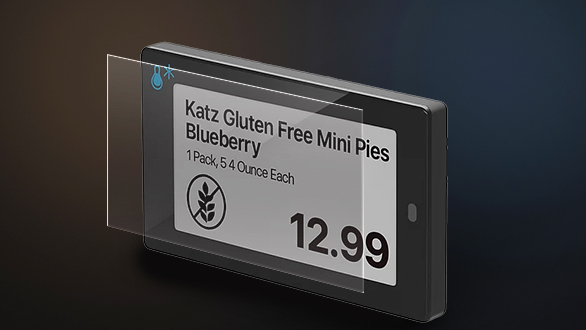 ESL with protective window on surface.