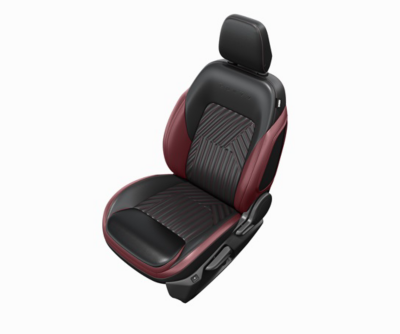 Seat Cover Flow Art Leather Burgundy & Black 100% With Armrest Curvv