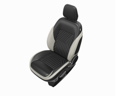 Seat Cover Flow Art Leather LT Grey & Black 100% With Armrest Curvv
