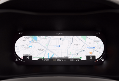 Navigation display on a 26.03 cm (10.25'') Digital Instrument Cluster