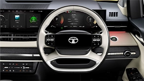 Digital steering wheel with illuminated logo