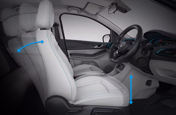 Height adjustable driver seat.